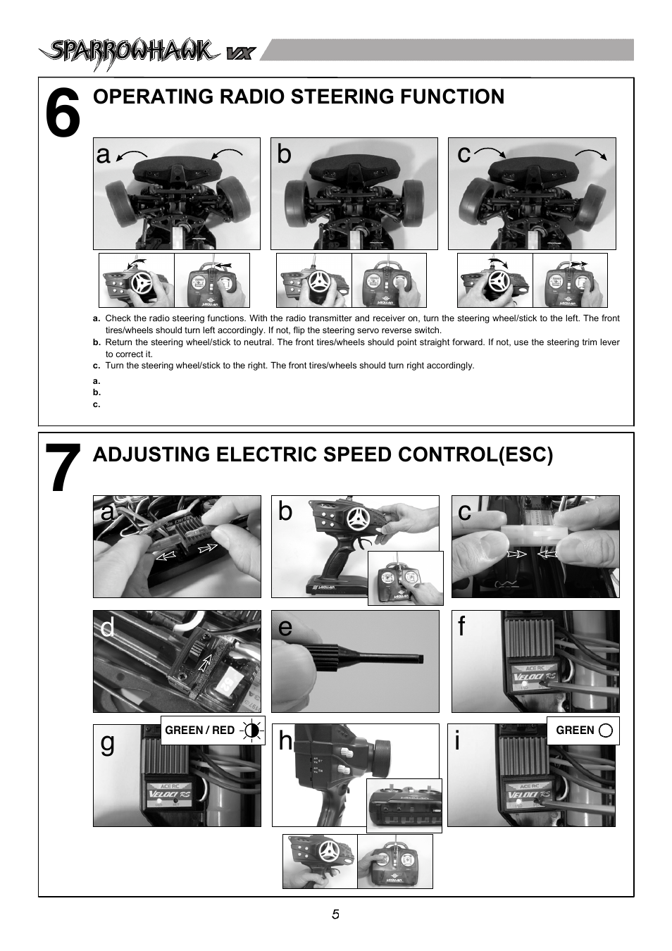 Gh i, Setup sheet ver 1.0, Instruction manual | Front rear, Warranty, 電動四輪傳動房車, No.6535-f, Caution, Index, Introduction | Thunder Tiger SPARROWHAWK VX User Manual | Page 6 / 12