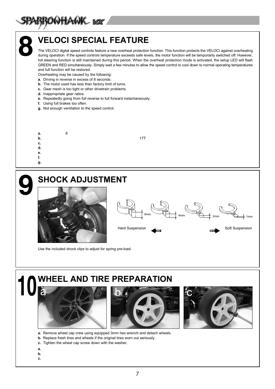 Gh i a, Setup sheet ver 1.0, Instruction manual | Front rear, Warranty, 電動四輪傳動房車, No.6535-f, Caution, Index, Introduction | Thunder Tiger SPARROWHAWK VX User Manual | Page 8 / 12