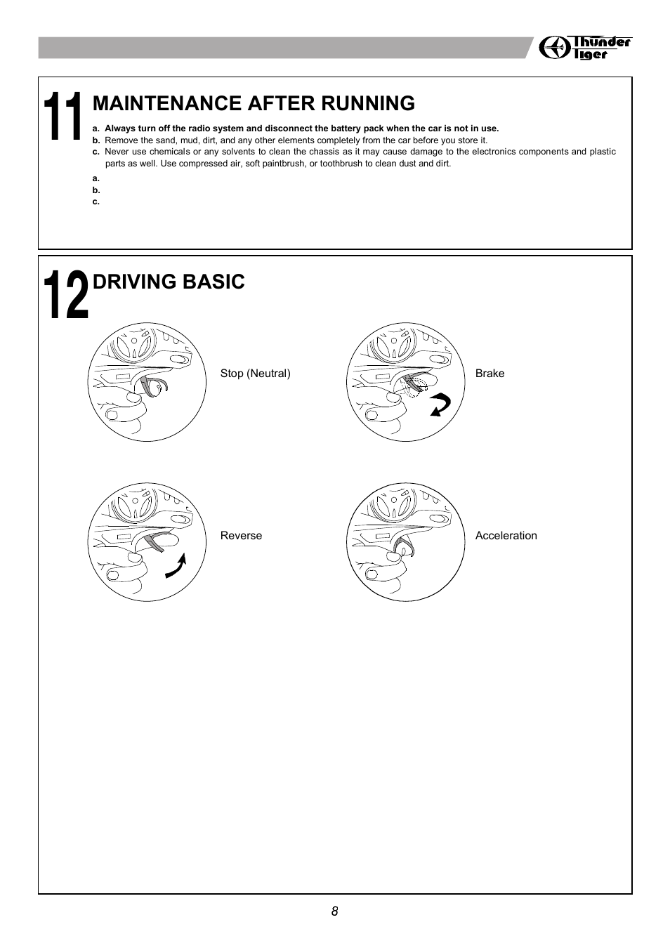 Gh i a, Setup sheet ver 1.0, Instruction manual | Front rear, Warranty, 電動四輪傳動房車, No.6535-f, Caution, Index, Introduction | Thunder Tiger SPARROWHAWK VX User Manual | Page 9 / 12