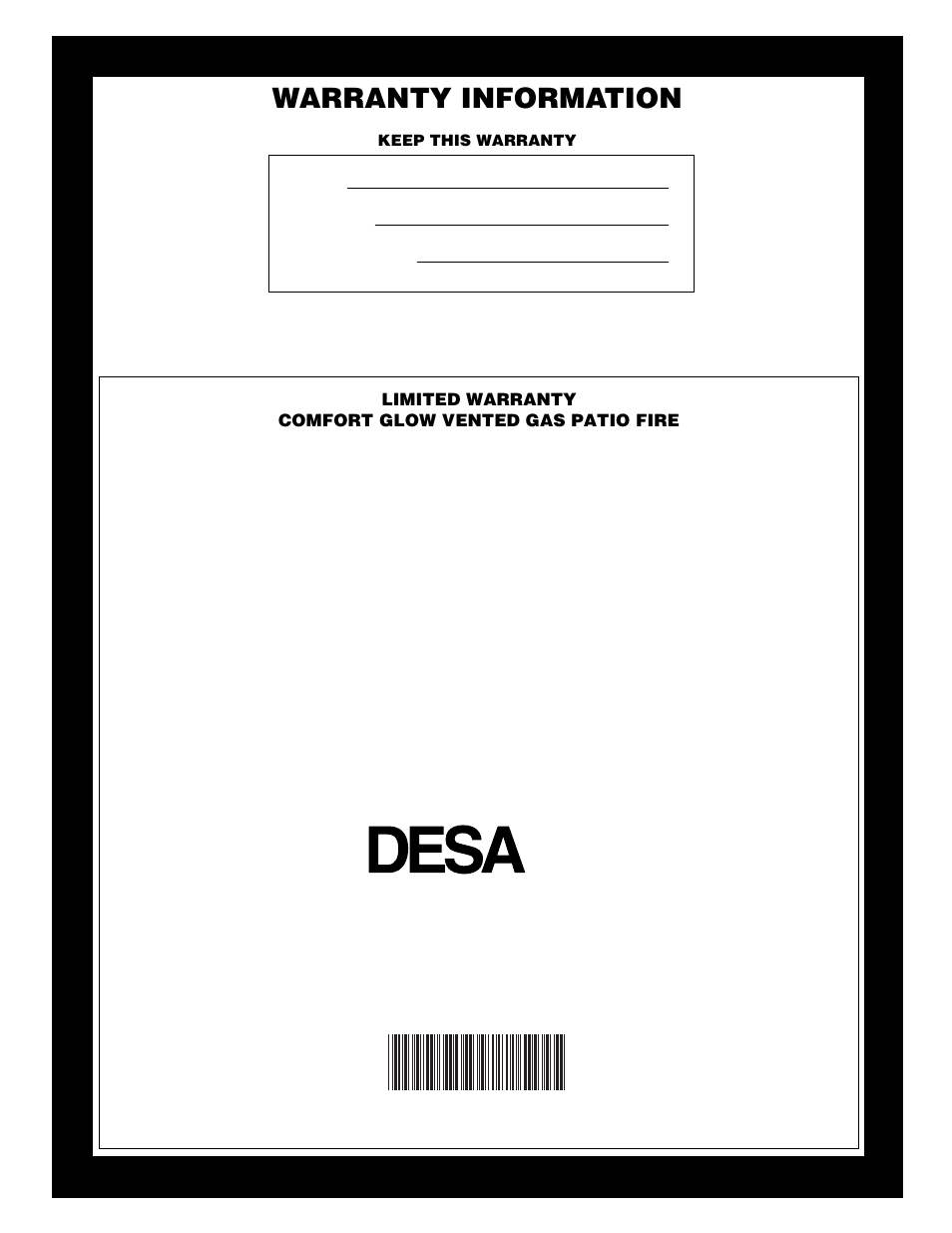 Warranty information | Desa Tech PC4670NG User Manual | Page 14 / 14