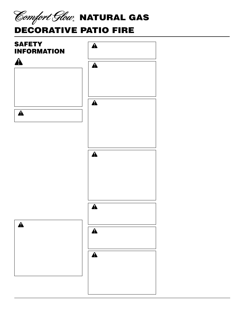 Decorative patio fire natural gas, Safety information | Desa Tech PC4670NG User Manual | Page 2 / 14