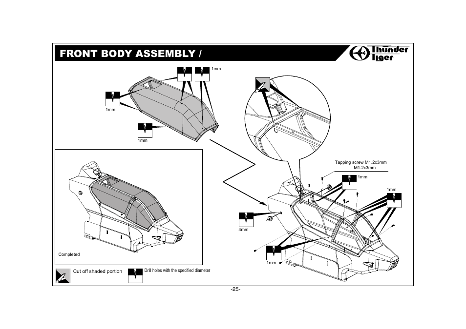 Ah-1w accessories / 附屬配件, Specification / 規格, Front body and canopy cuting / 前機身及機艙罩裁剪 | Ah-1w conversion kit spare parts / 維修零件包, Features / 特點 | Thunder Tiger AH-1W User Manual | Page 26 / 39