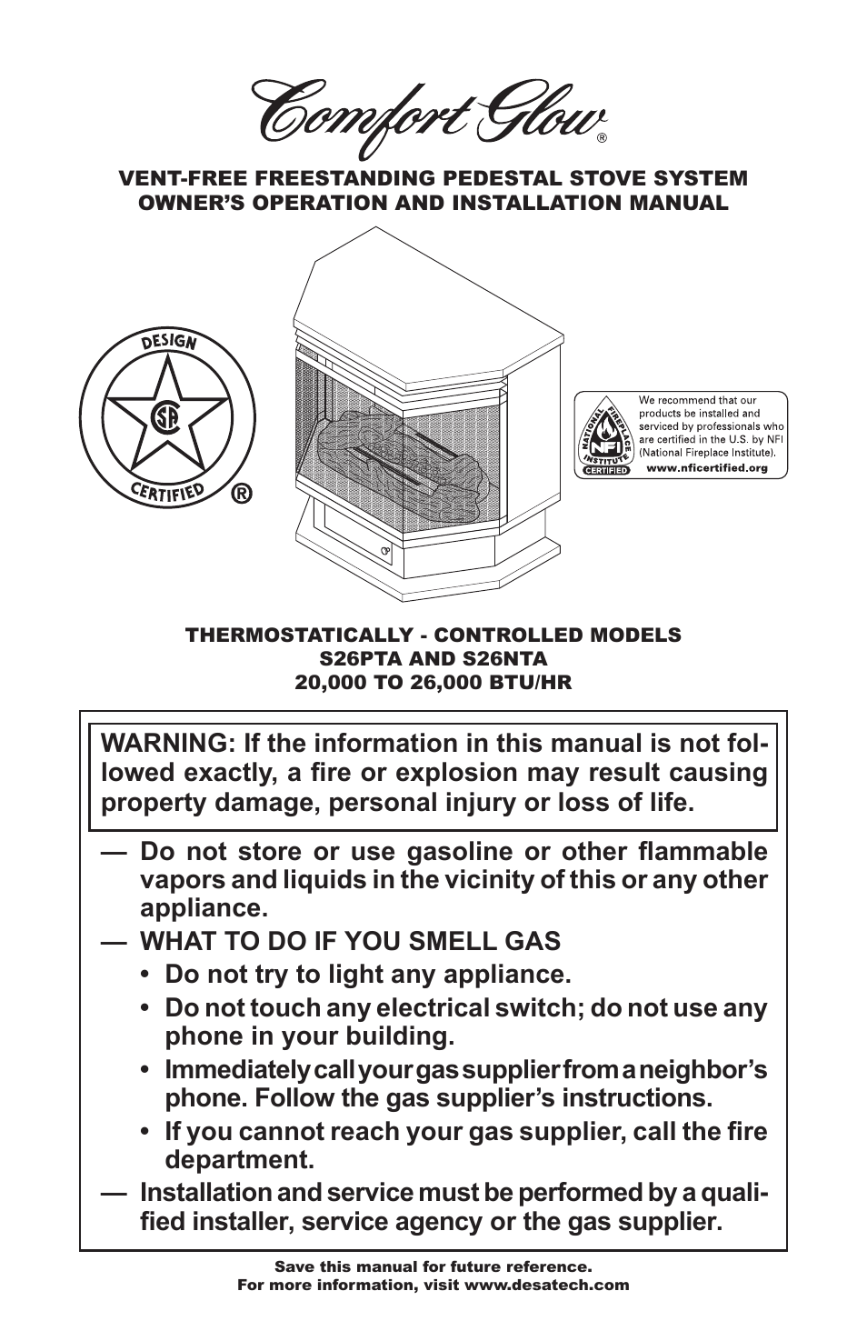 Desa Tech S26NTA User Manual | 28 pages