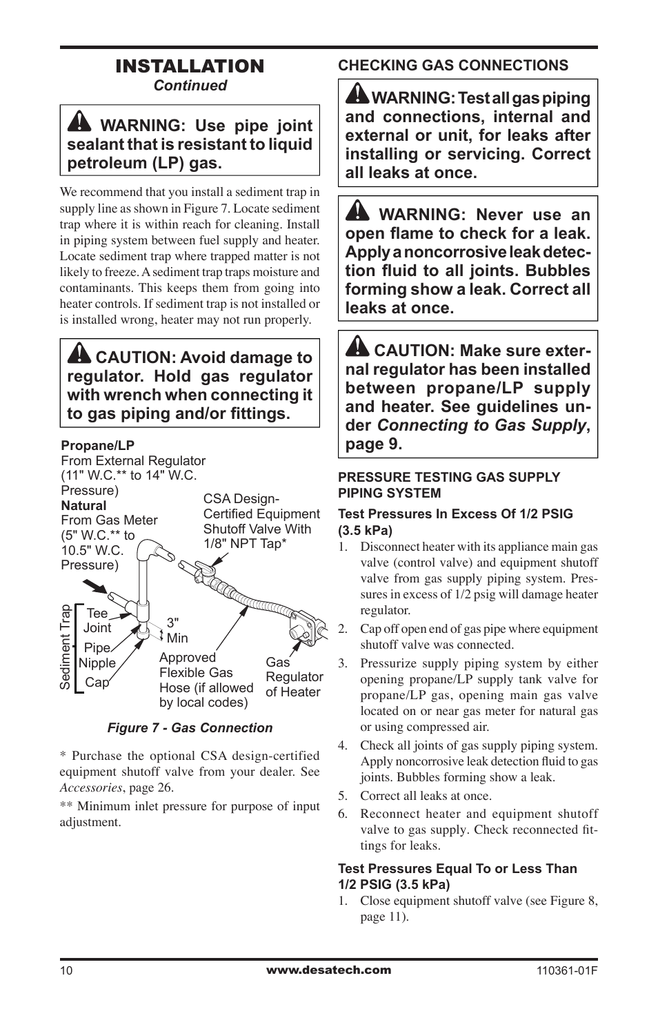 Installation | Desa Tech S26NTA User Manual | Page 10 / 28