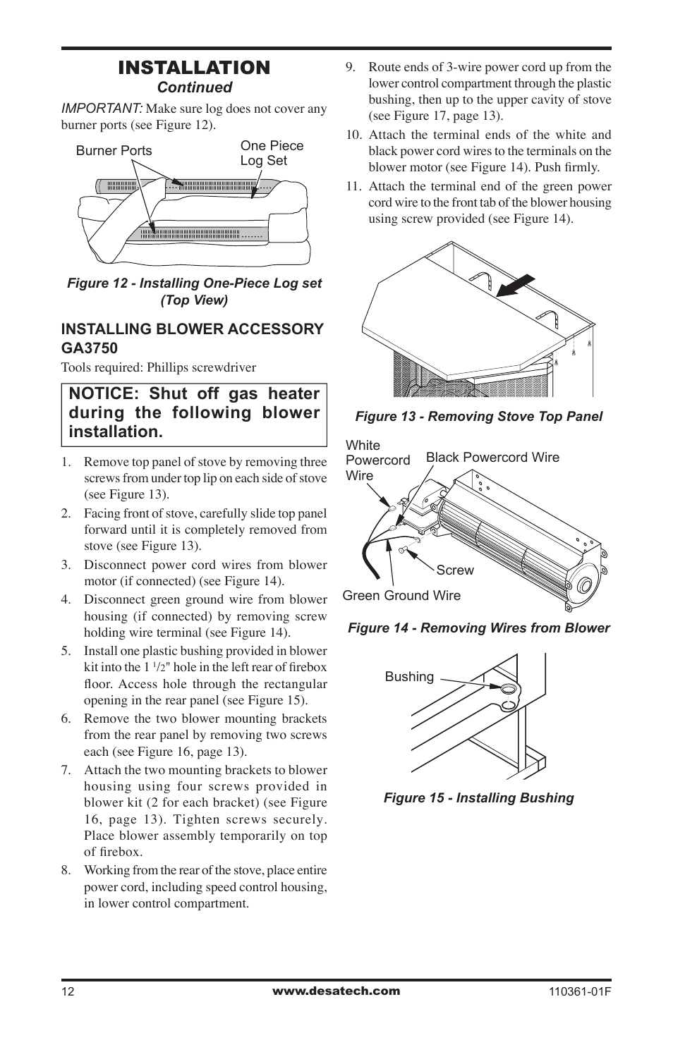 Installation | Desa Tech S26NTA User Manual | Page 12 / 28