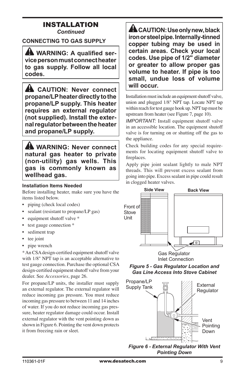 Installation | Desa Tech S26NTA User Manual | Page 9 / 28