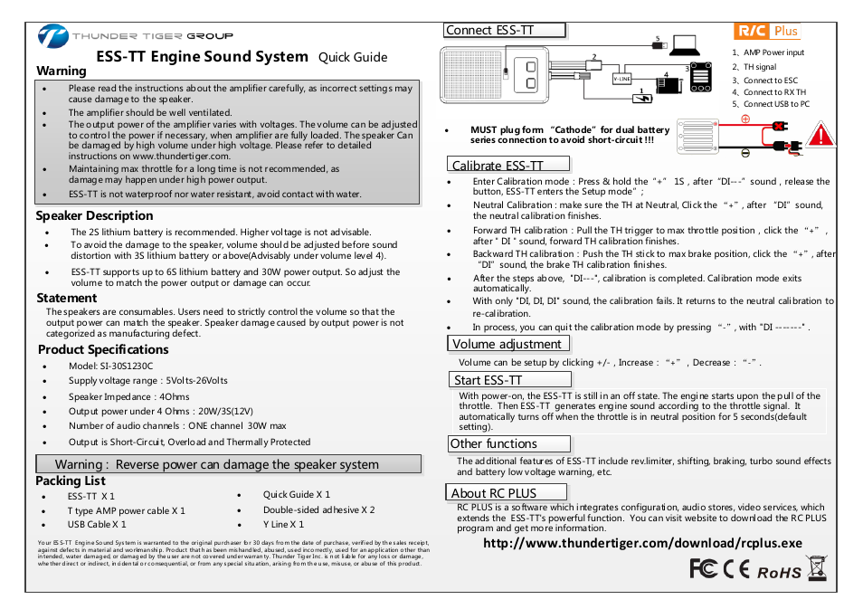 Thunder Tiger ESS-TT User Manual | 1 page