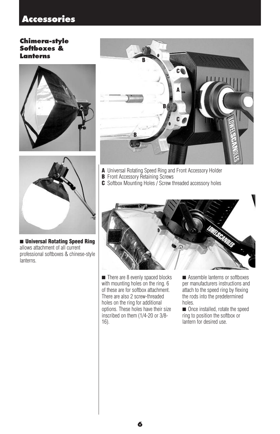 Accessories | Tiffen Lowel Scandles User Manual | Page 6 / 8