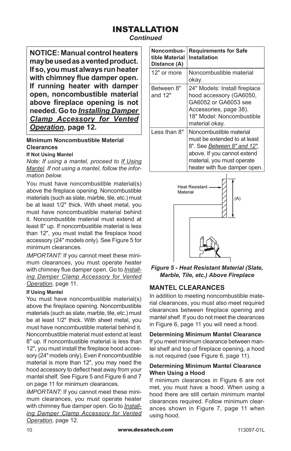 Installation | Desa Tech CRL3124PA/NA User Manual | Page 10 / 36