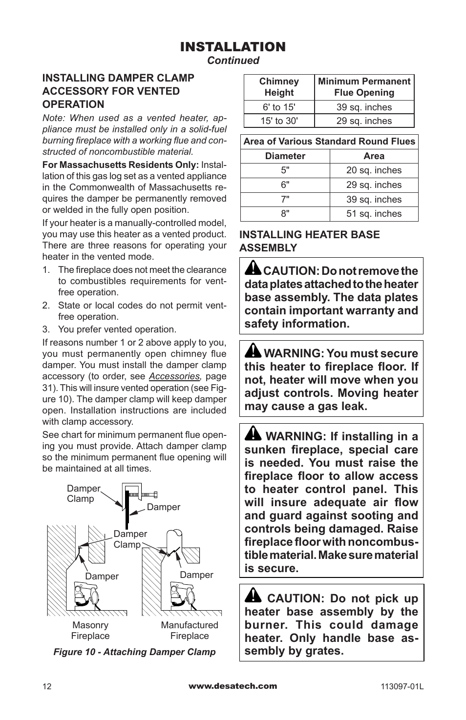 Installation | Desa Tech CRL3124PA/NA User Manual | Page 12 / 36