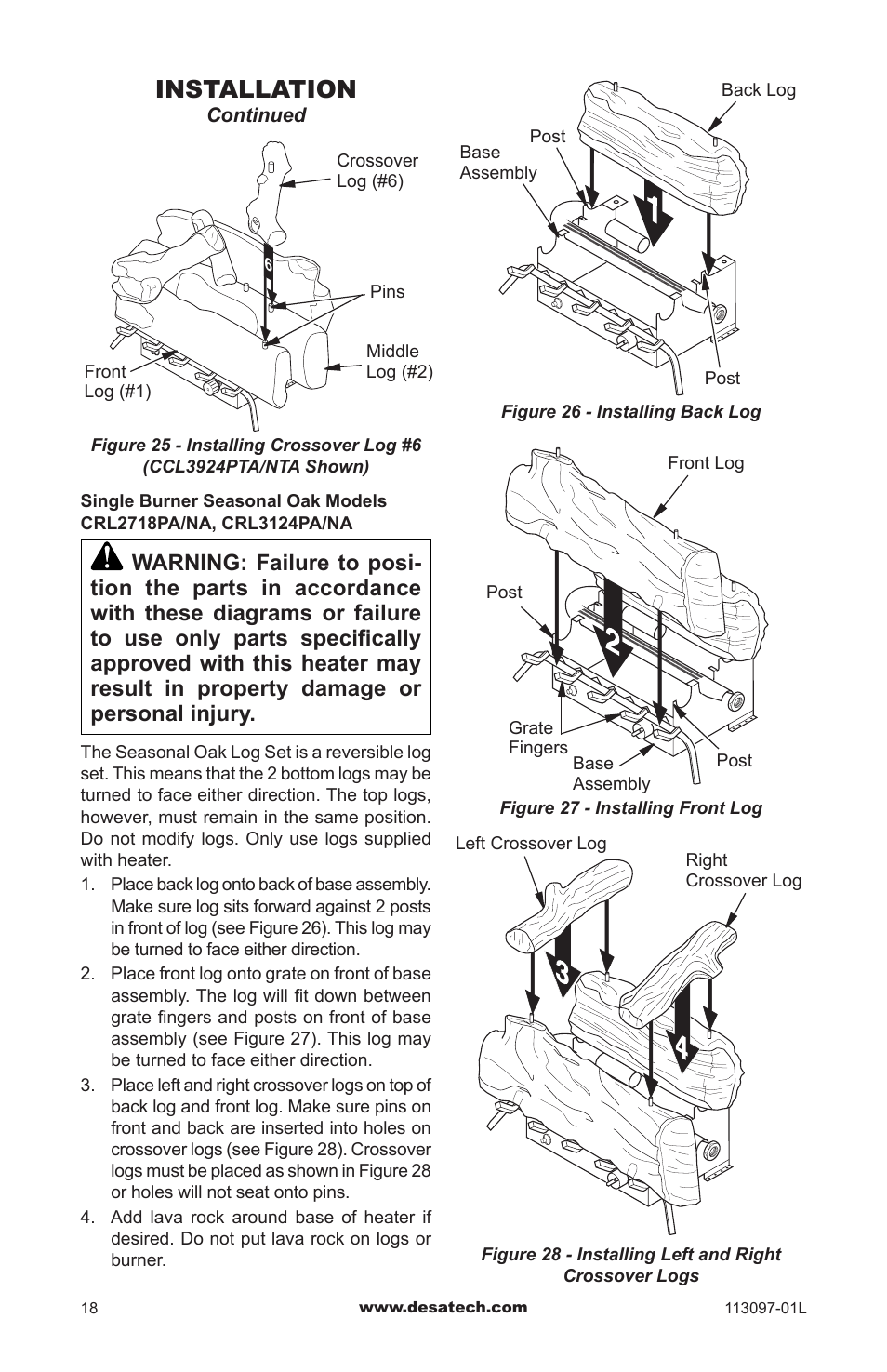 Installation | Desa Tech CRL3124PA/NA User Manual | Page 18 / 36
