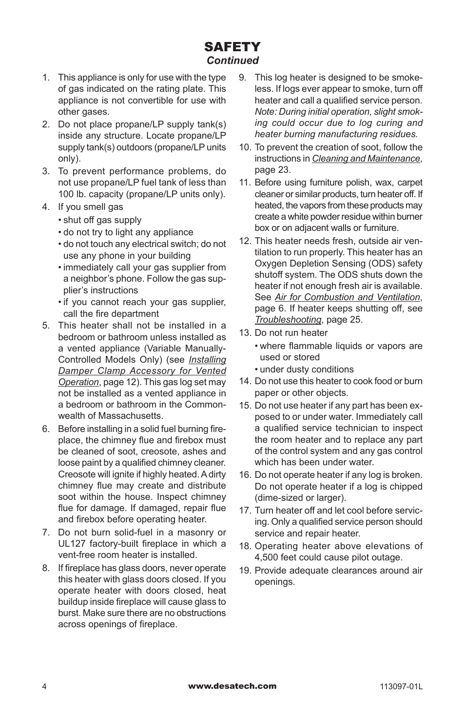 Safety | Desa Tech CRL3124PA/NA User Manual | Page 4 / 36