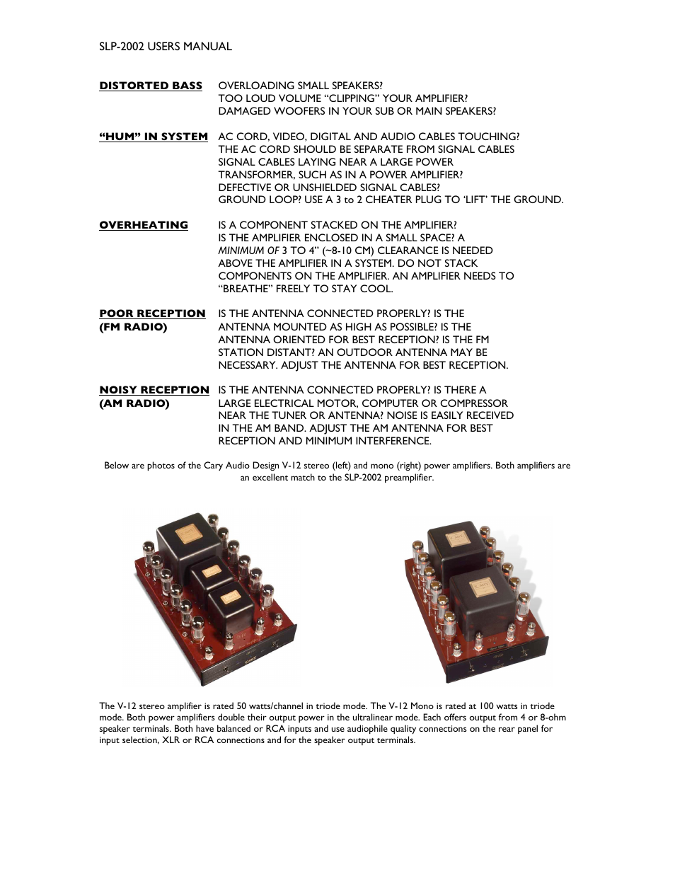 Cary Audio Design SLP-2002 User Manual | Page 7 / 7