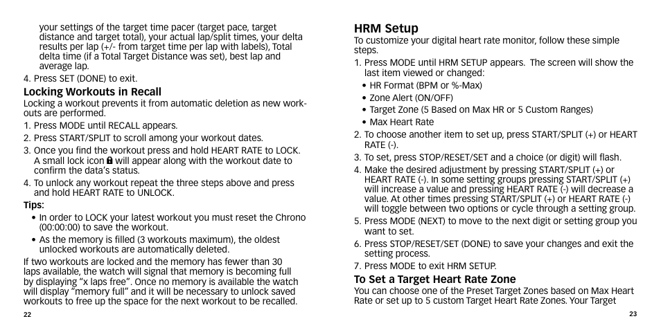 Hrm setup | Timex W-270 User Manual | Page 14 / 88