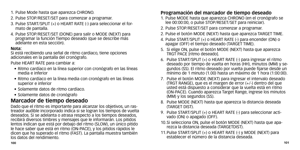 Marcador de tiempo deseado | Timex W-270 User Manual | Page 53 / 88