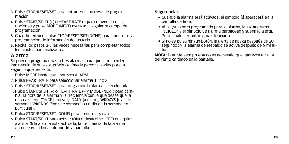 Alarma | Timex W-270 User Manual | Page 61 / 88