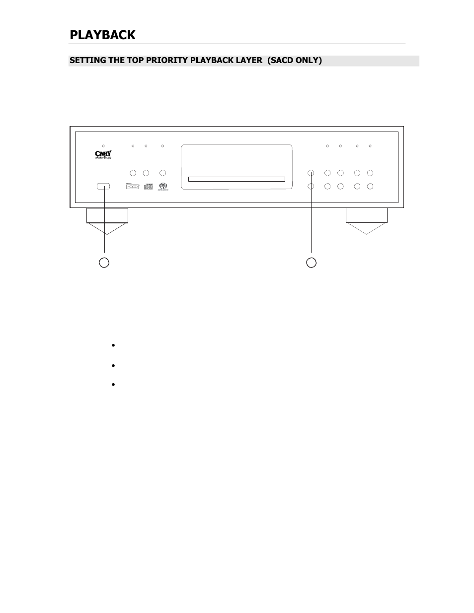 Playback | Cary Audio Design SUPER AUDIO CD PLAYER CD 303 T SACD User Manual | Page 19 / 26
