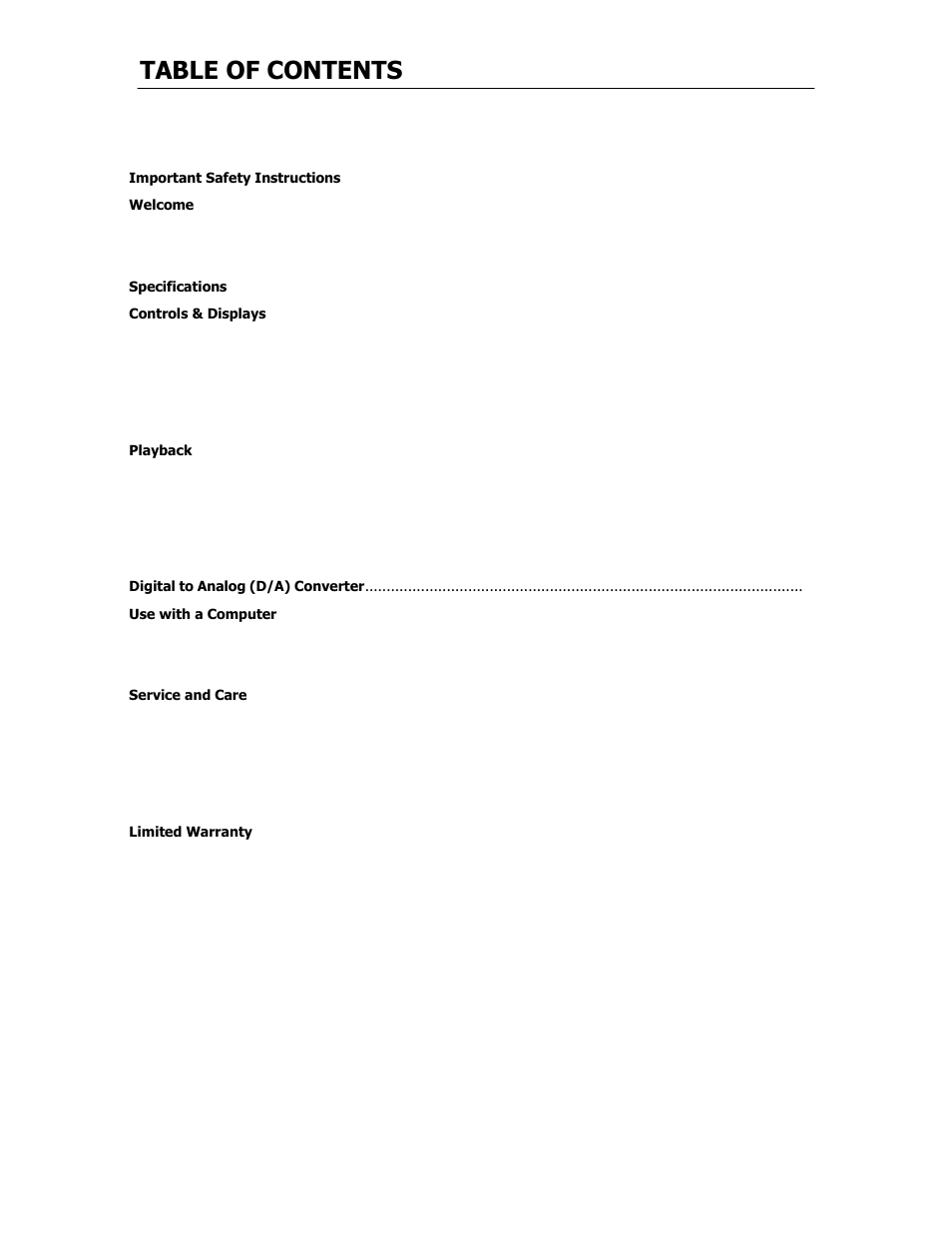 Cary Audio Design SUPER AUDIO CD PLAYER CD 303 T SACD User Manual | Page 2 / 26