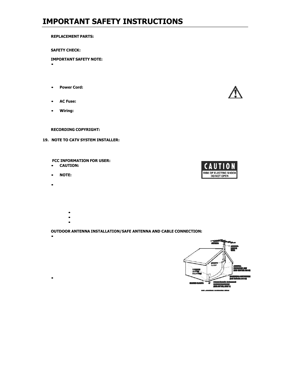 Important safety instructions | Cary Audio Design SUPER AUDIO CD PLAYER CD 303 T SACD User Manual | Page 4 / 26