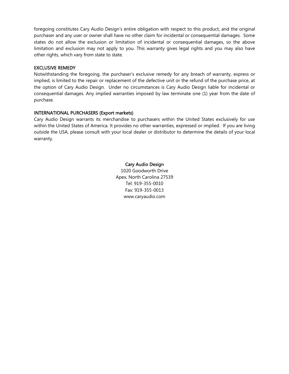 Cary Audio Design PH 302 User Manual | Page 9 / 9