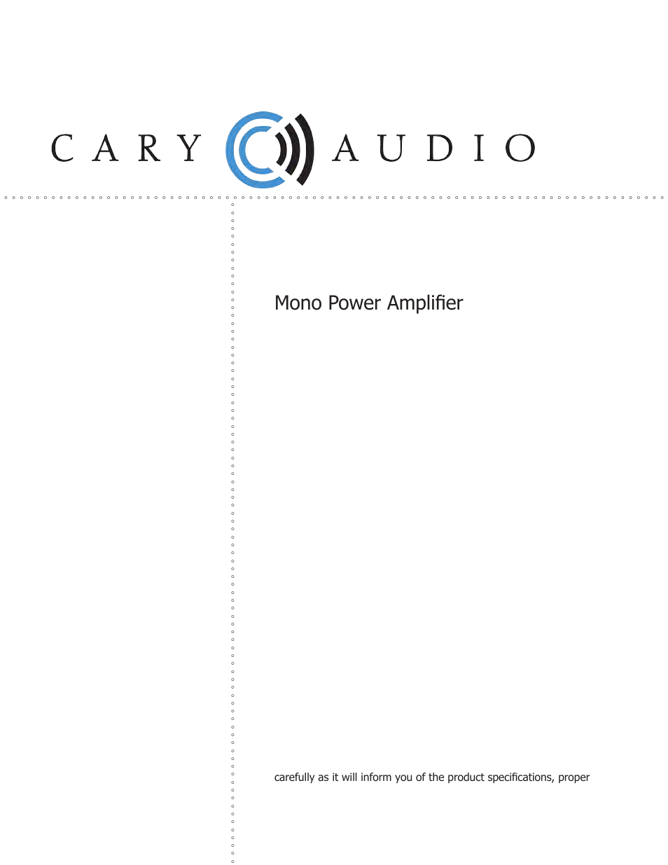 Cary Audio Design CAD 211 FE User Manual | 19 pages