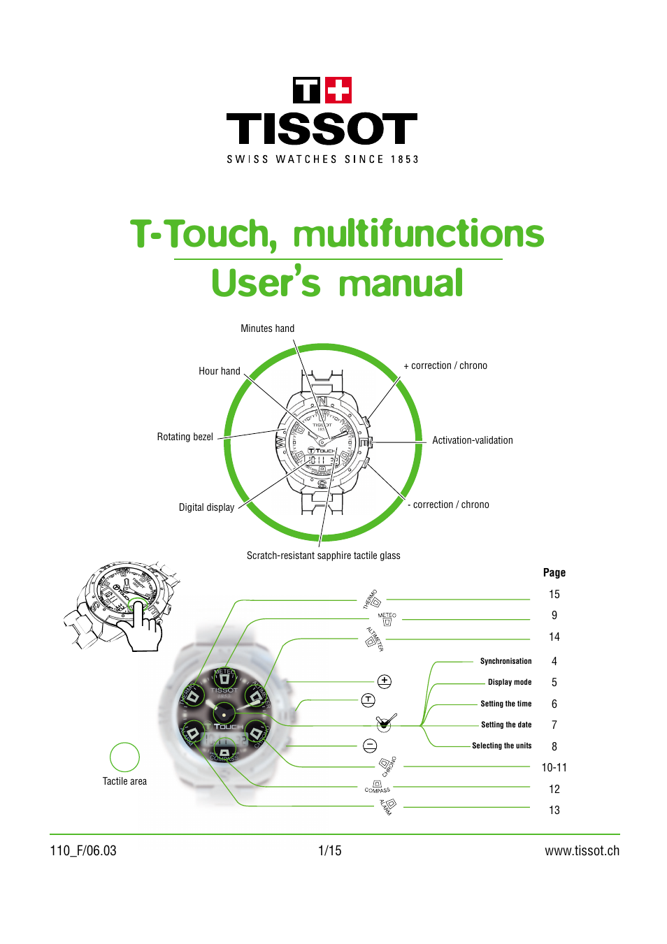 Tissot 110 User Manual | 15 pages