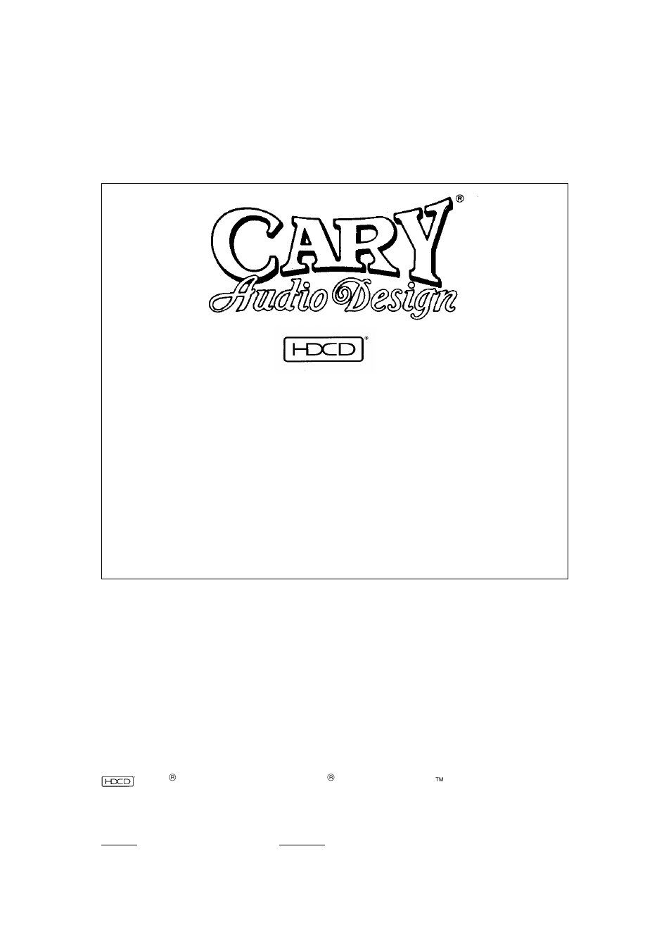 Cary Audio Design CD 200 User Manual | 12 pages