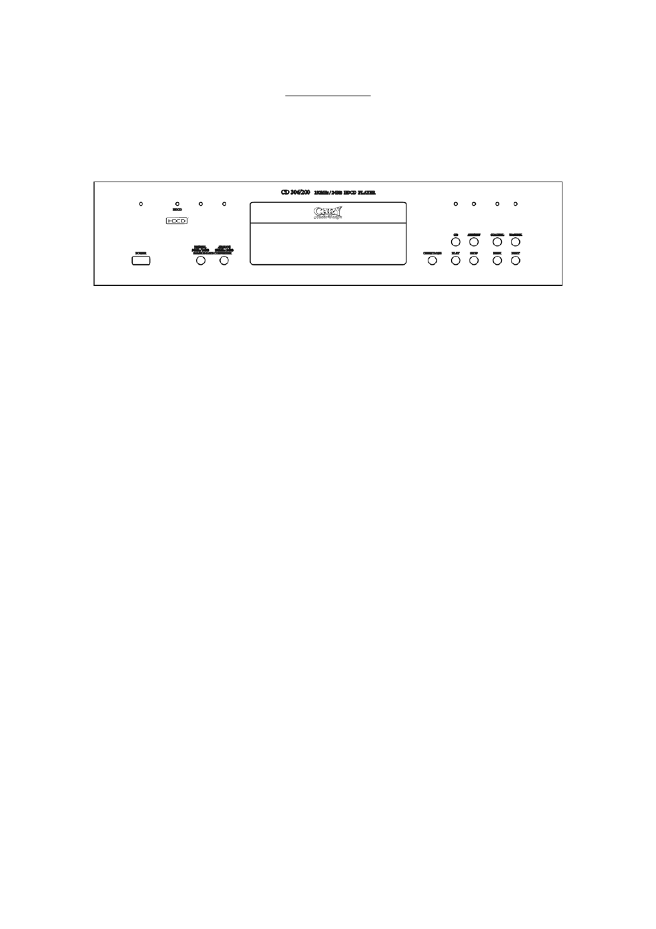 Operation | Cary Audio Design CD 200 User Manual | Page 5 / 12