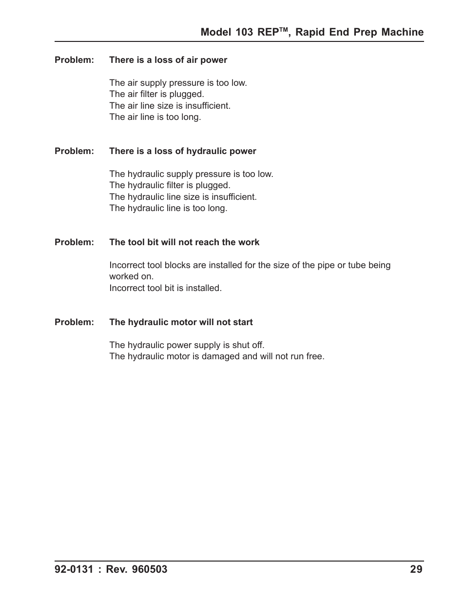 Tri Tool 103 REP User Manual | Page 29 / 36