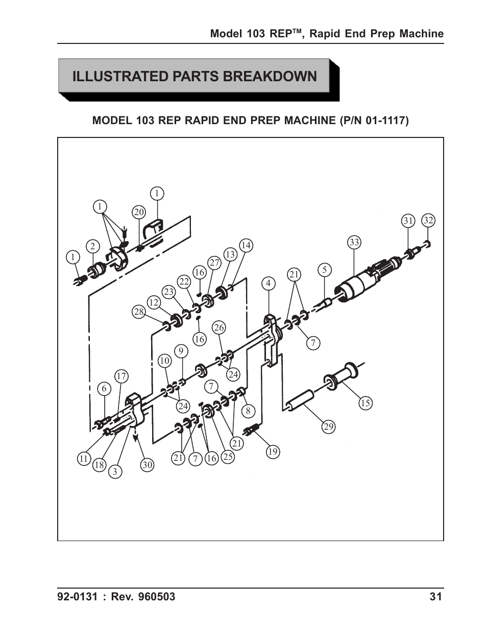 Illustrated parts breakdown | Tri Tool 103 REP User Manual | Page 31 / 36