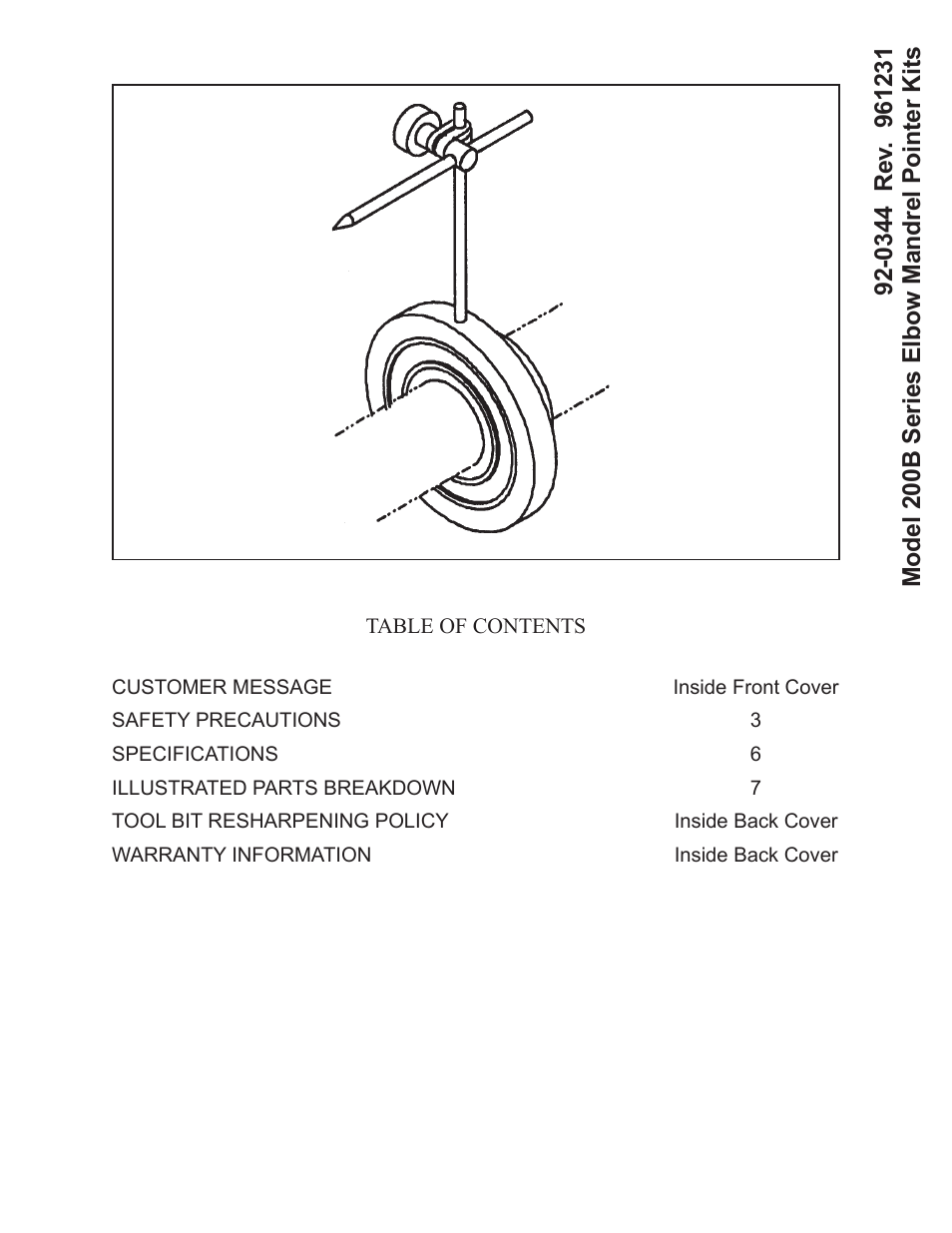 Tri Tool 200B Elbow Mandrel Pointer Kit User Manual | 9 pages