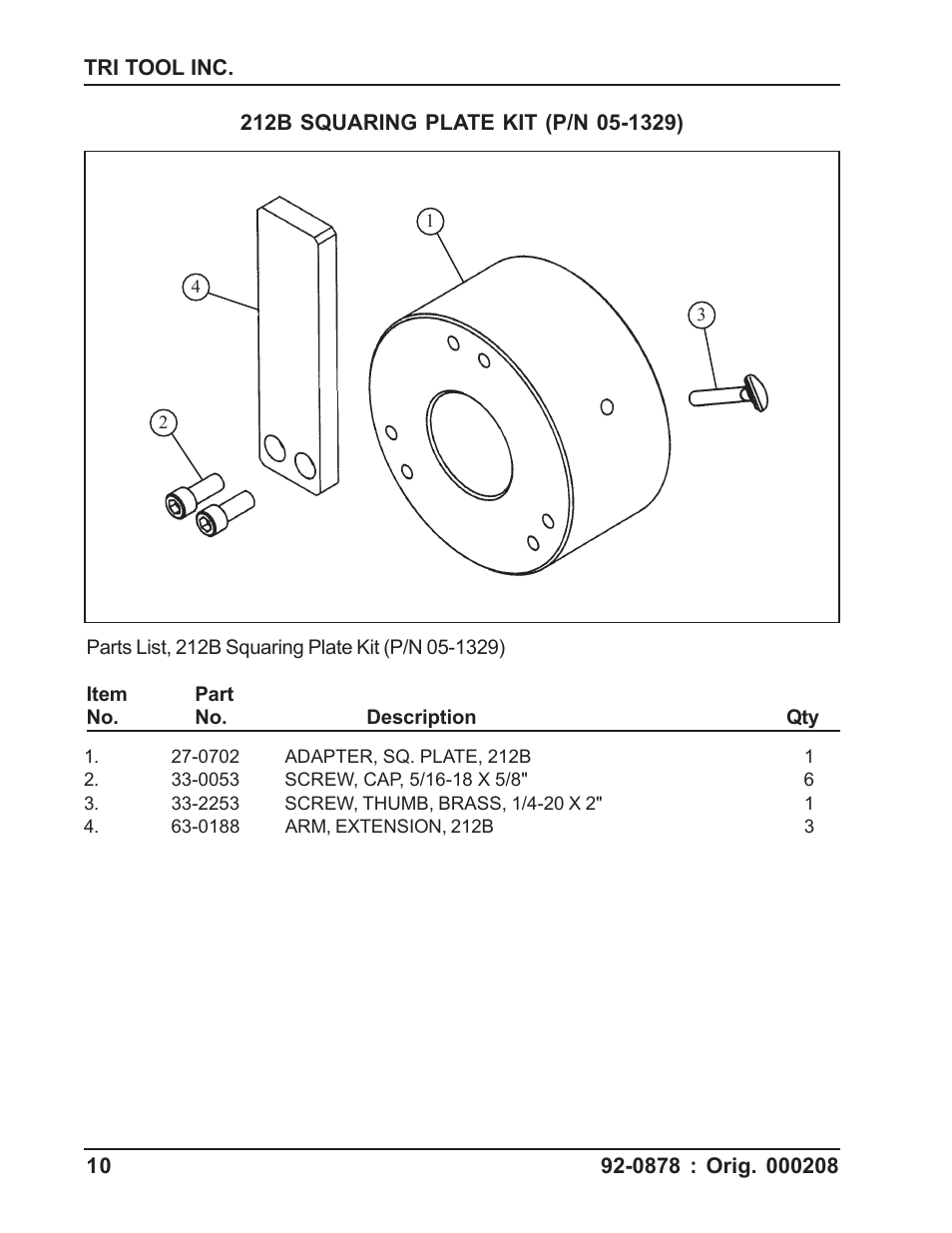 Tri Tool 200B Elbow Mandrel Squaring Plate Kit User Manual | Page 10 / 10