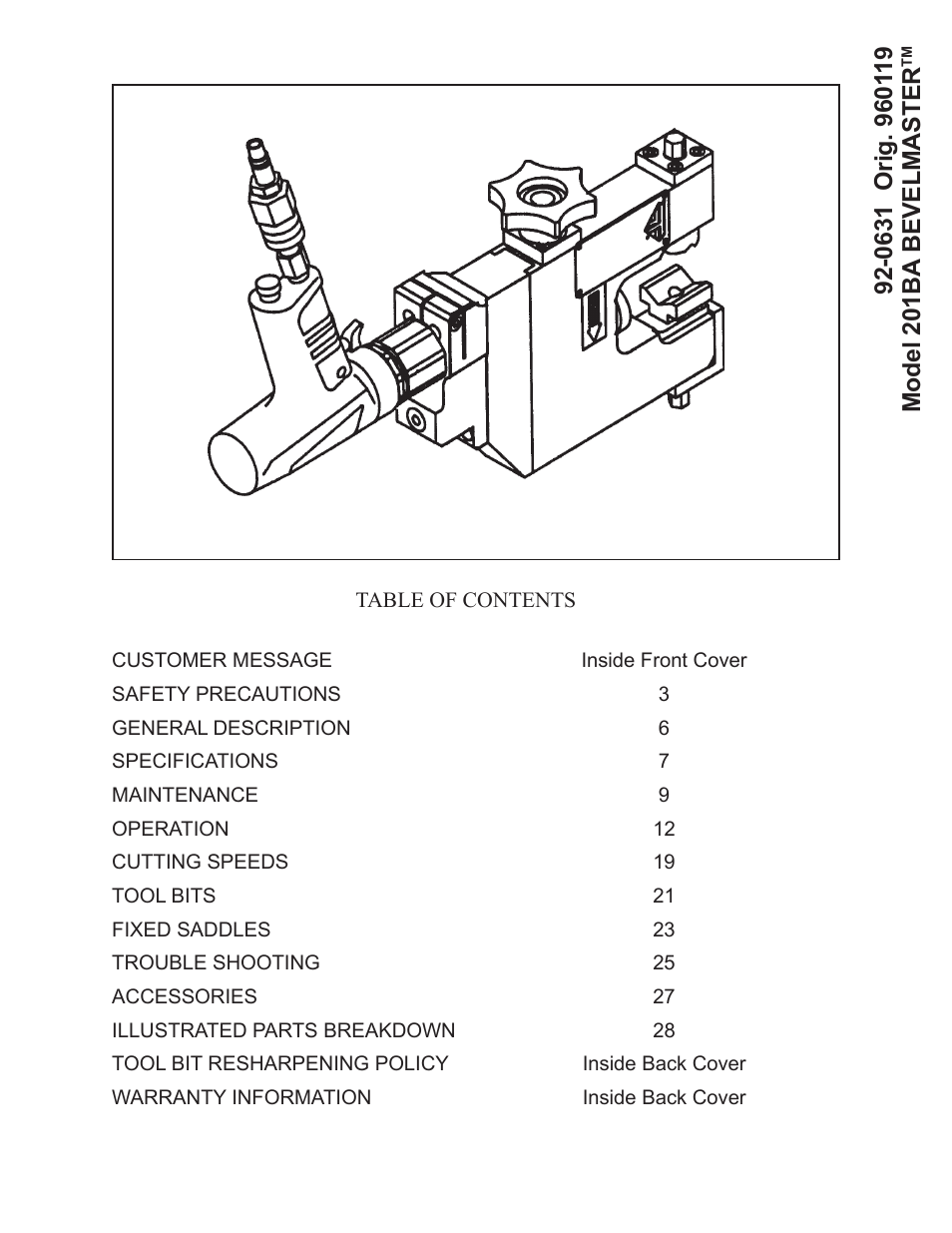 Tri Tool 201BA Beveler User Manual | 36 pages