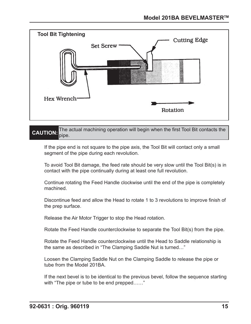 Tri Tool 201BA Beveler User Manual | Page 15 / 36