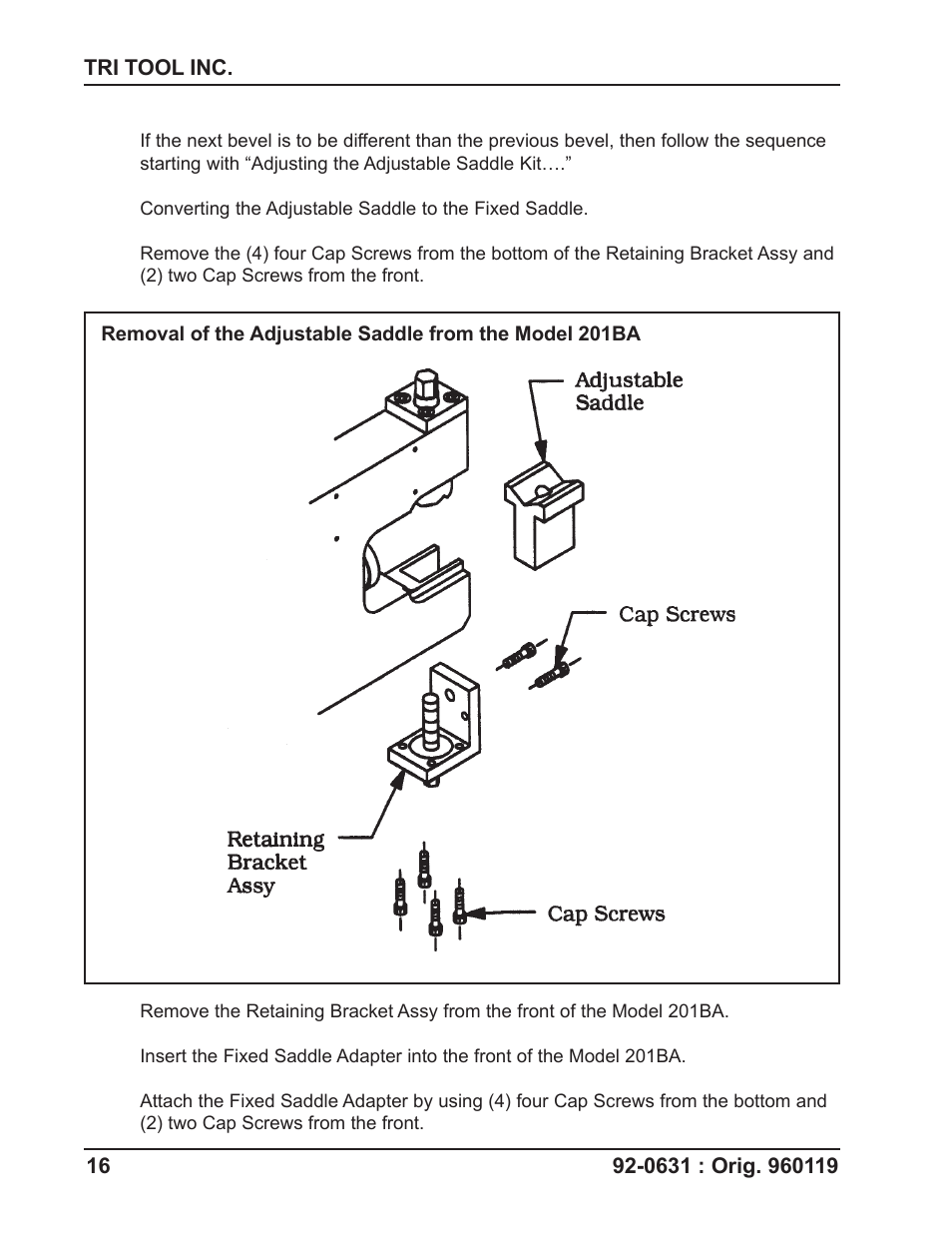 Tri Tool 201BA Beveler User Manual | Page 16 / 36