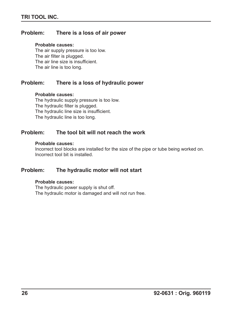 Tri Tool 201BA Beveler User Manual | Page 26 / 36