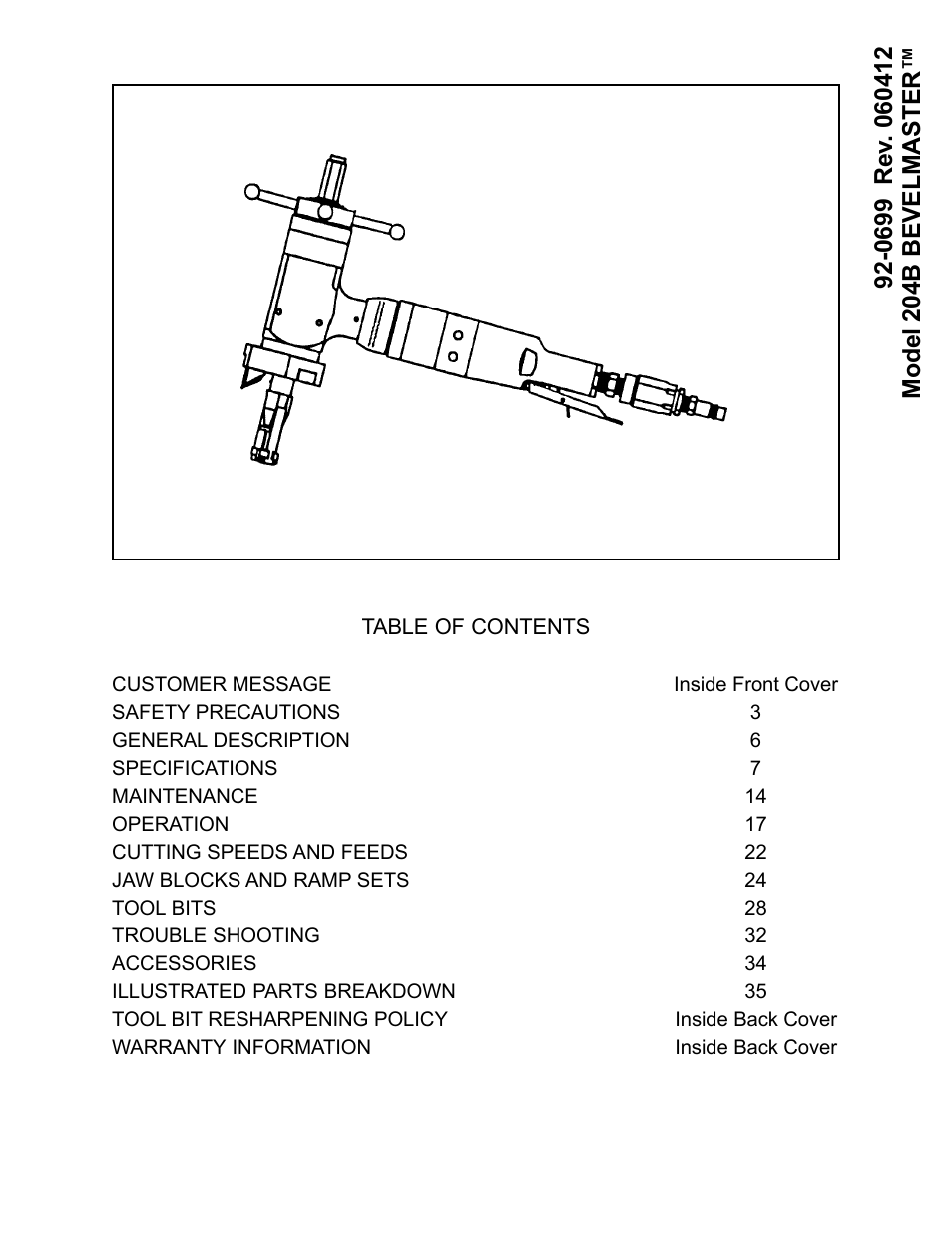 Tri Tool 204B Beveler User Manual | 45 pages