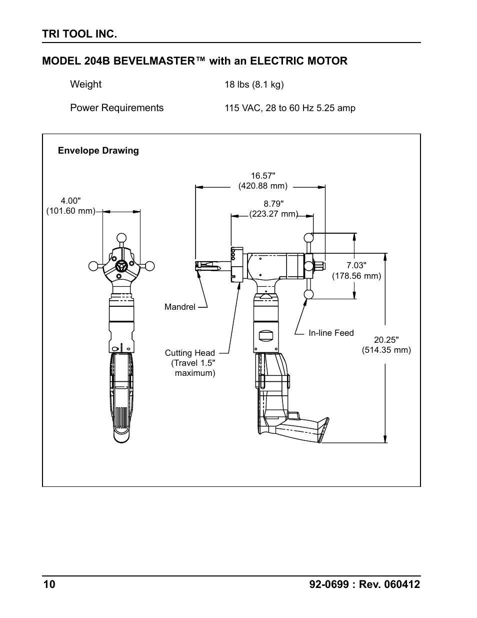 Tri Tool 204B Beveler User Manual | Page 10 / 45