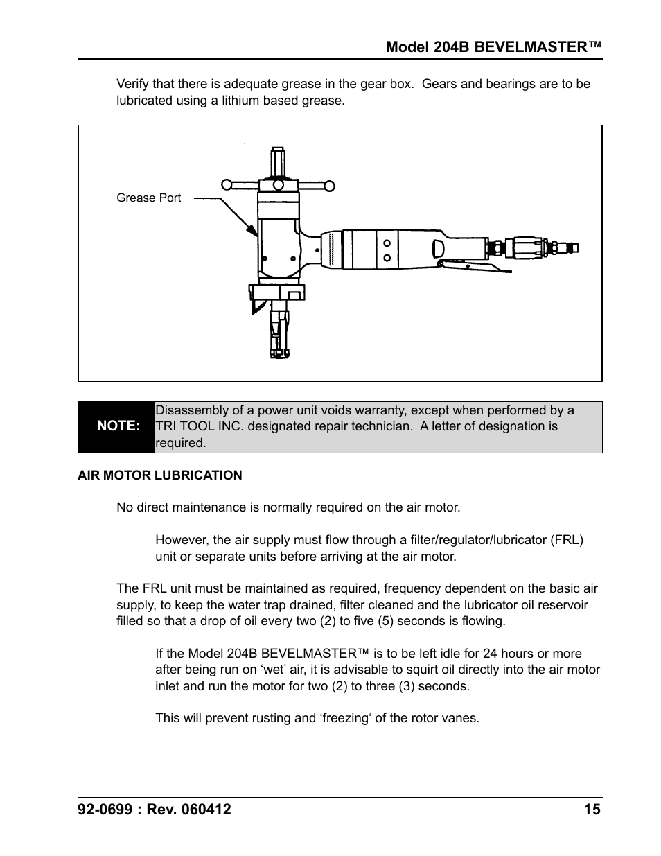 Tri Tool 204B Beveler User Manual | Page 15 / 45
