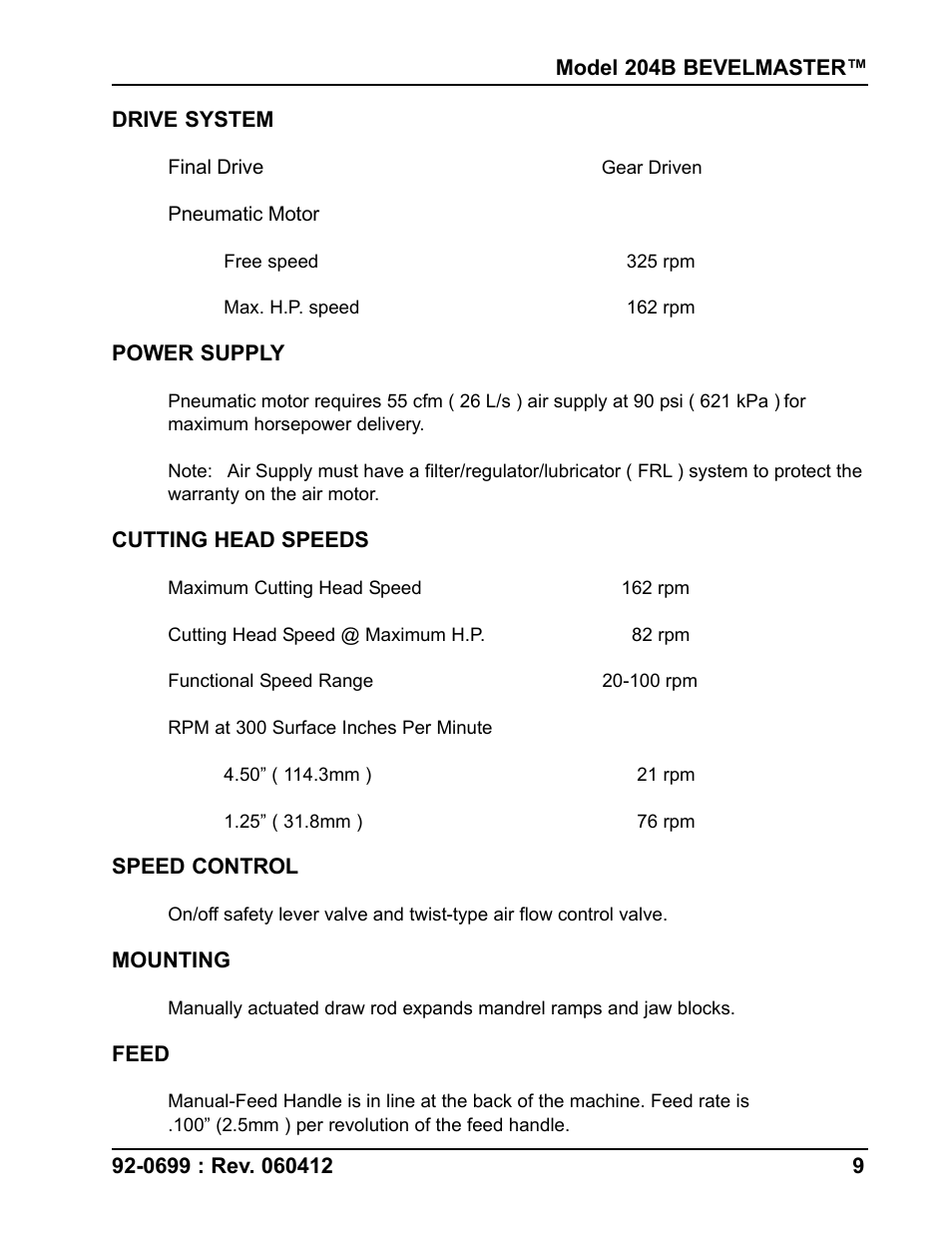 Tri Tool 204B Beveler User Manual | Page 9 / 45