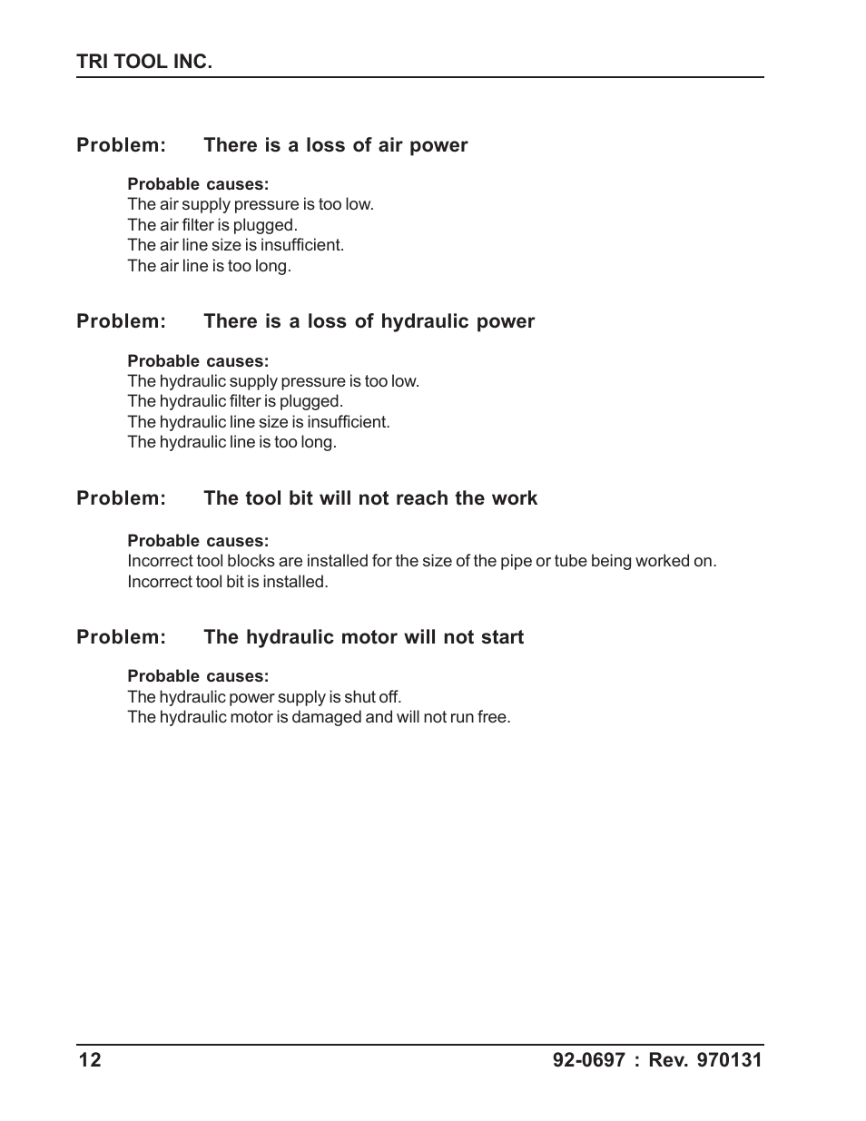 Tri Tool 204B Elbow Mandrel User Manual | Page 12 / 16