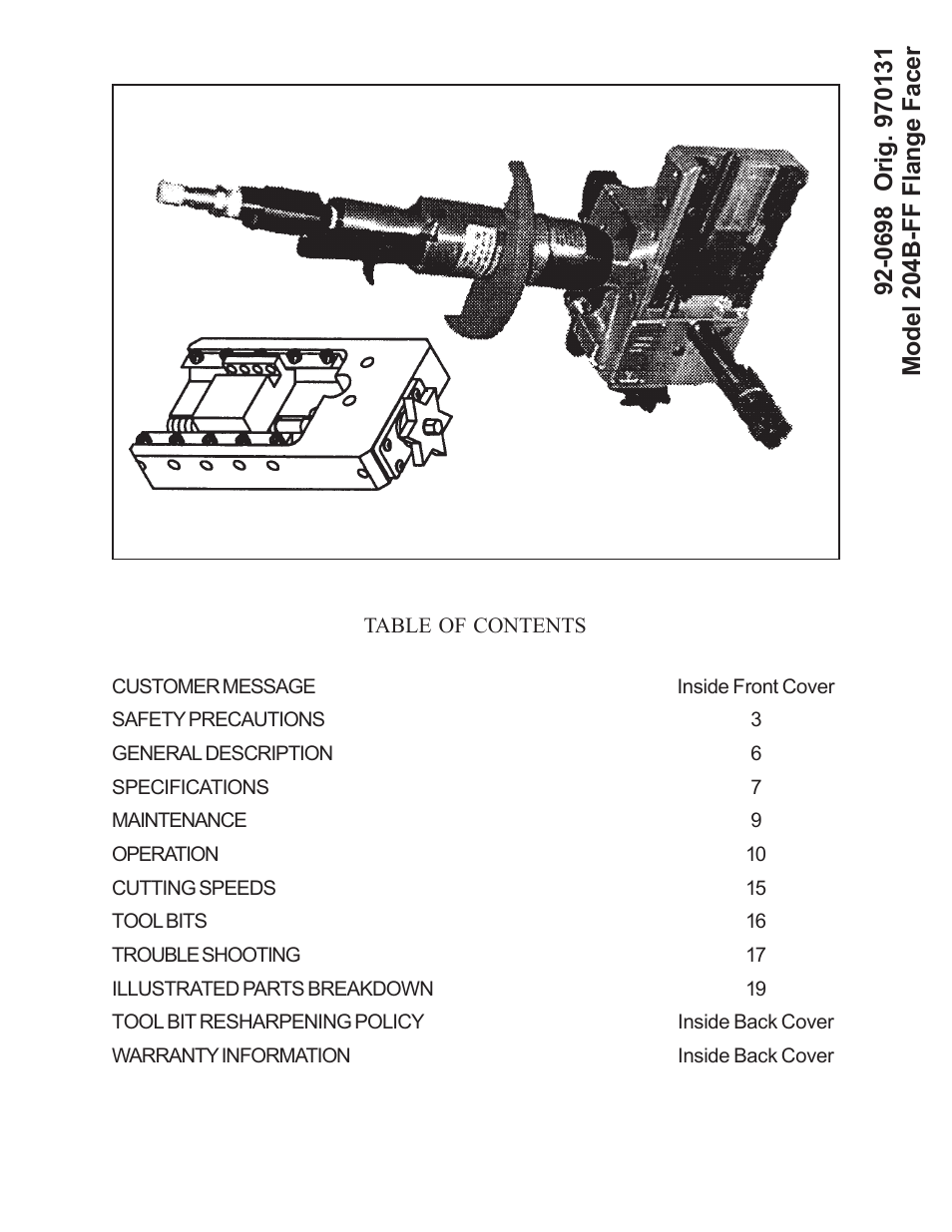 Tri Tool 204B Flange Facer User Manual | 21 pages