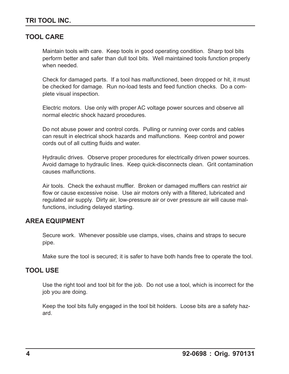 Tri Tool 204B Flange Facer User Manual | Page 4 / 21