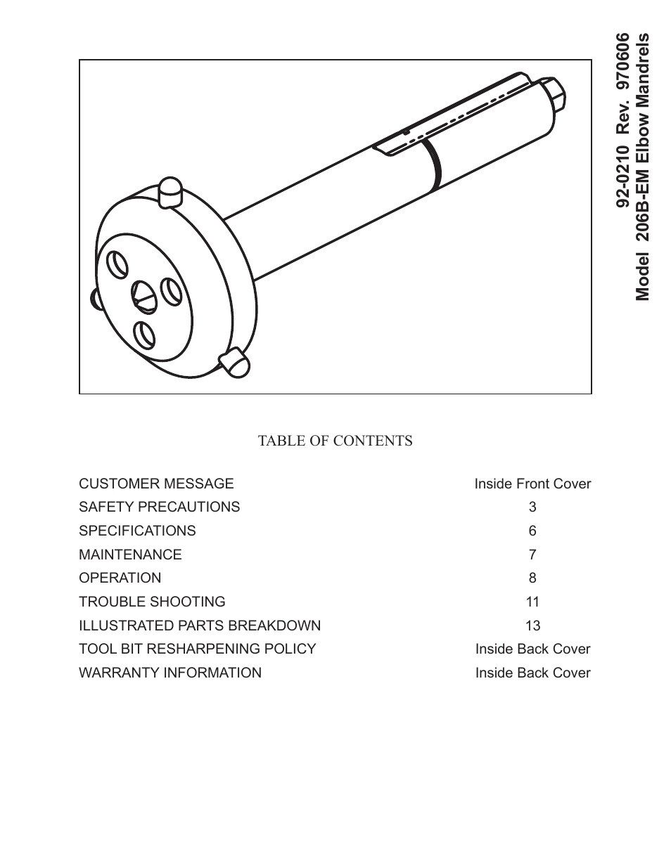 Tri Tool 206B Elbow Mandrel User Manual | 17 pages