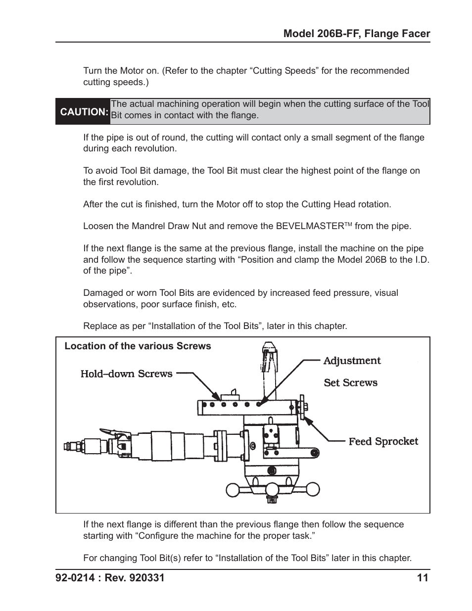 Tri Tool 206B Flange Facer User Manual | Page 11 / 22