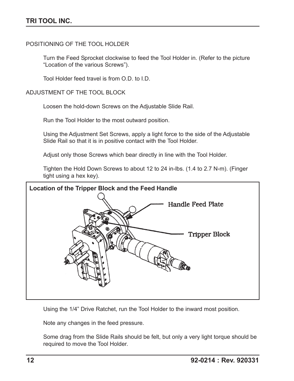 Tri Tool 206B Flange Facer User Manual | Page 12 / 22