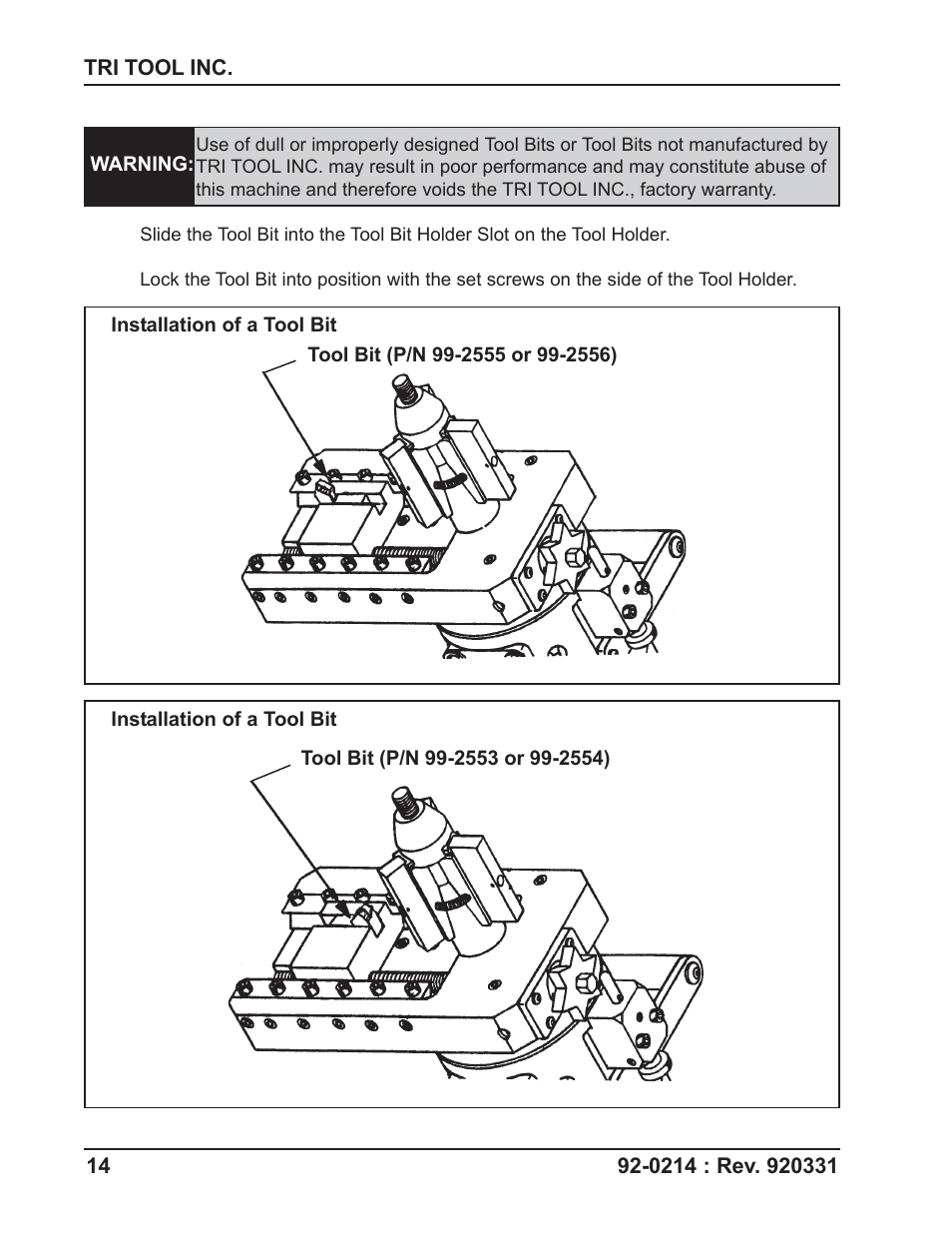 Tri Tool 206B Flange Facer User Manual | Page 14 / 22