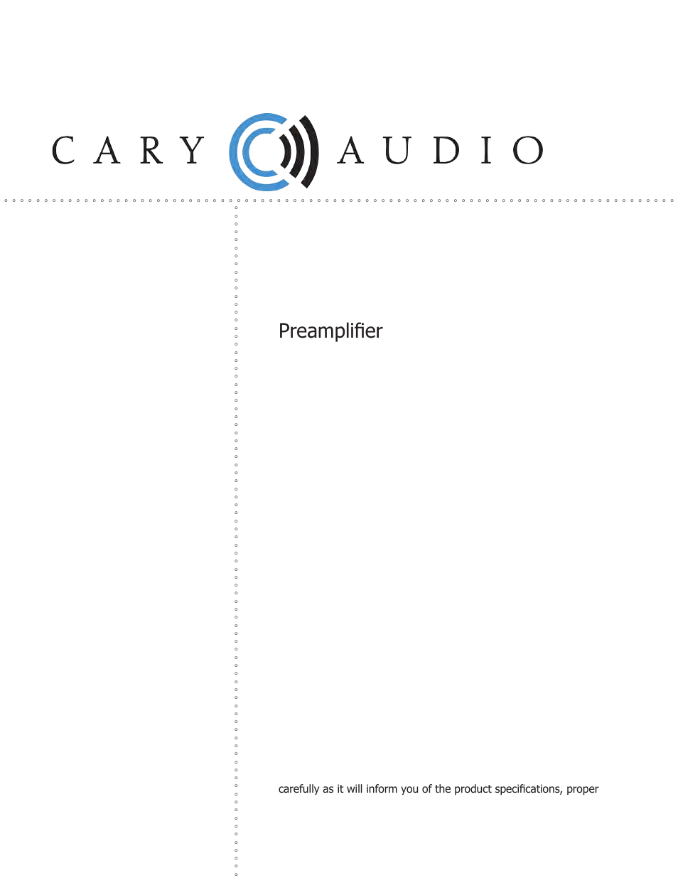 Cary Audio Design SLP 05 User Manual | 22 pages