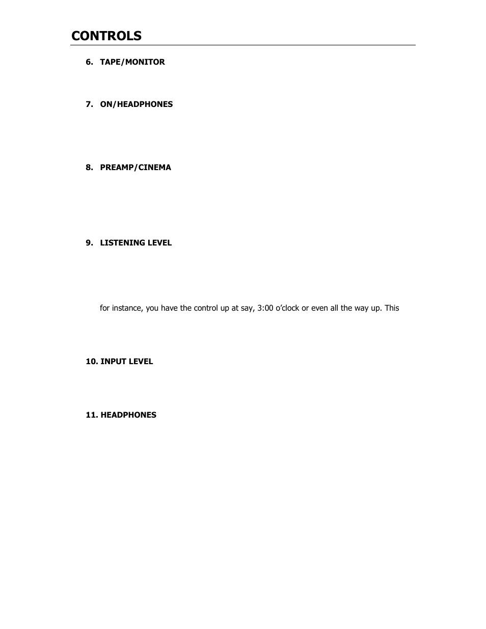 Controls | Cary Audio Design SLP 05 User Manual | Page 11 / 22