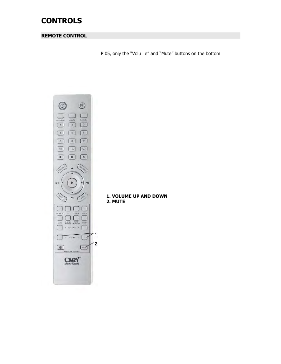 Controls | Cary Audio Design SLP 05 User Manual | Page 15 / 22